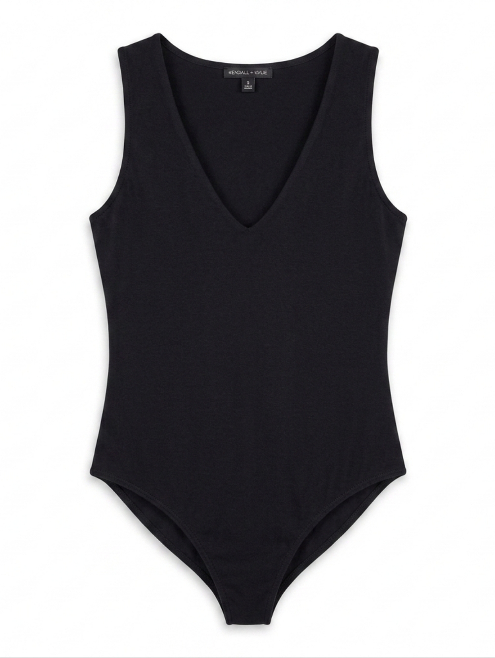 Kendall + Kylie Black V-Neck Bodysuit Soft Women's Size Small